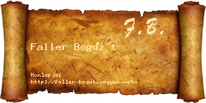 Faller Bogát névjegykártya